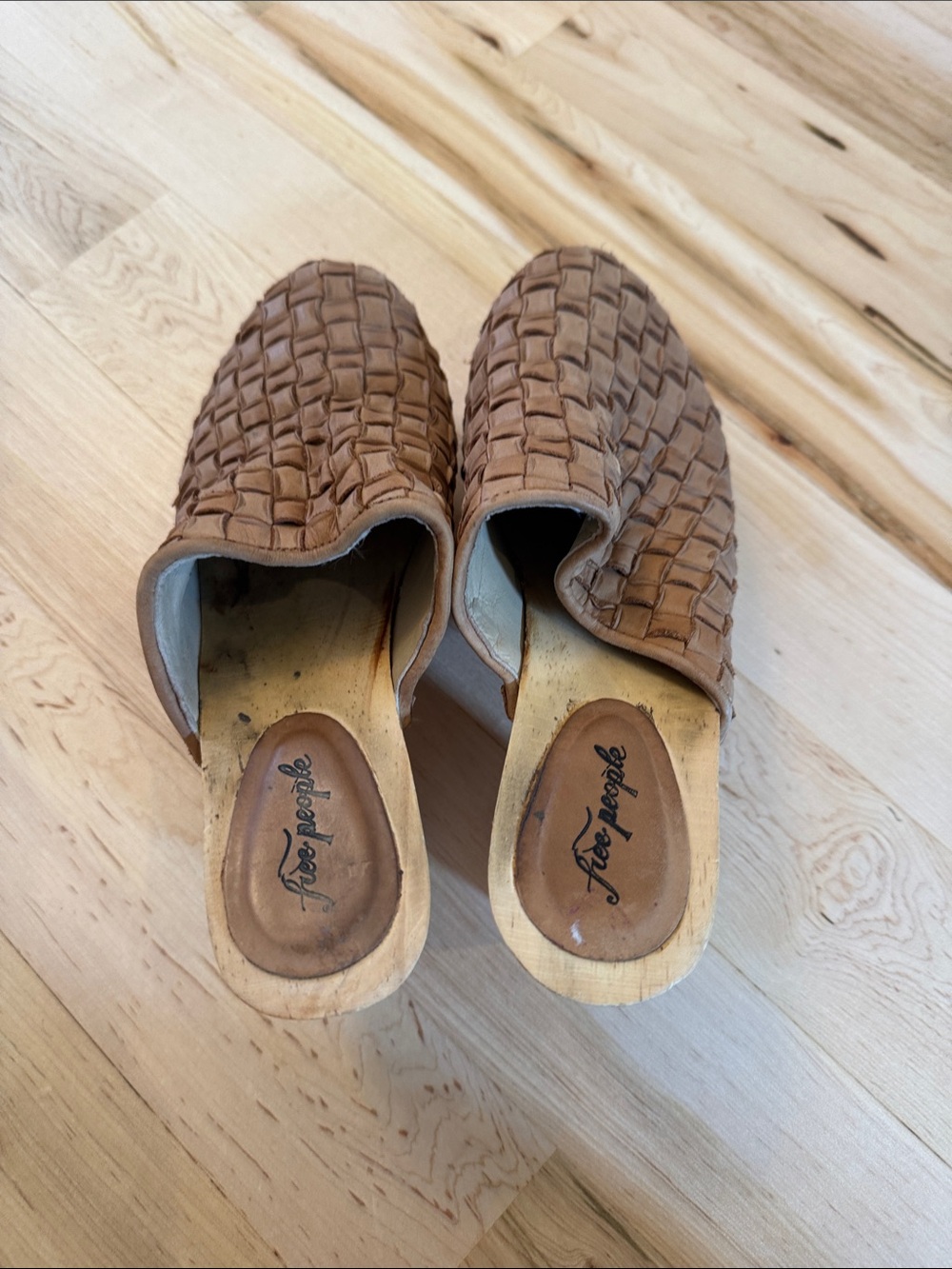 Free People Woven Adelaide Clogs Shoes Taupe Tan-37-6.5-7 - Picture 5 of 7
